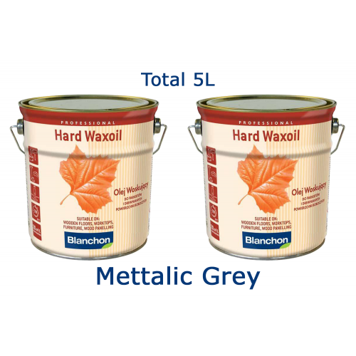 Blanchon HARD WAXOIL (hardwax) 5 ltr (two 2.5 ltr cans) METALLIC GREY 07721358 (BL)